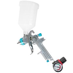 Spray Gun Hvlp 1.4mm Nozzle With Spare 1.7mm Nozzle Kit & Regulator